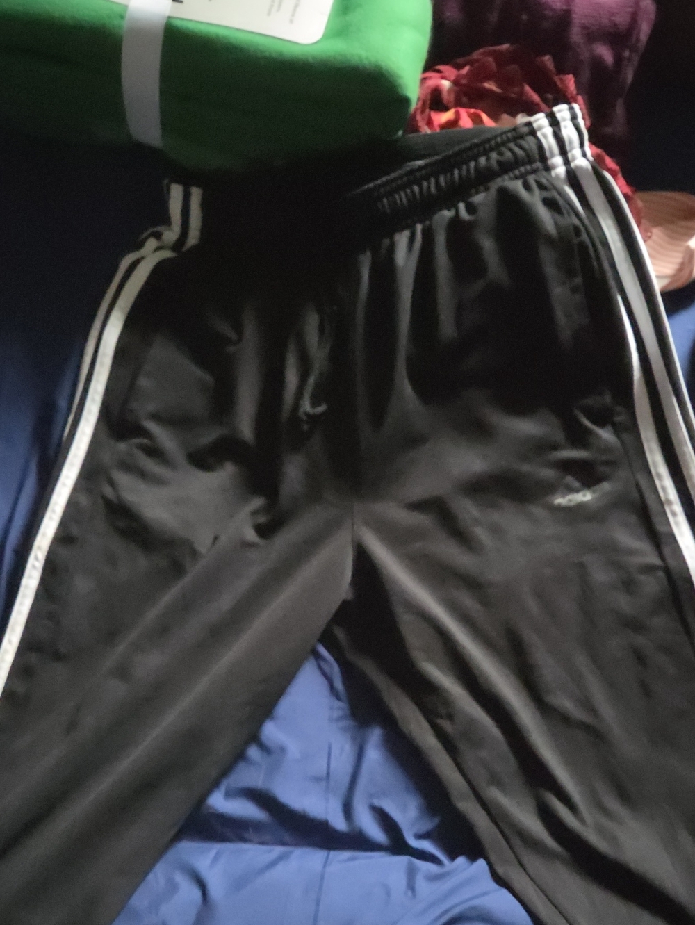 adidas Black Track Pants with White Side Stripes